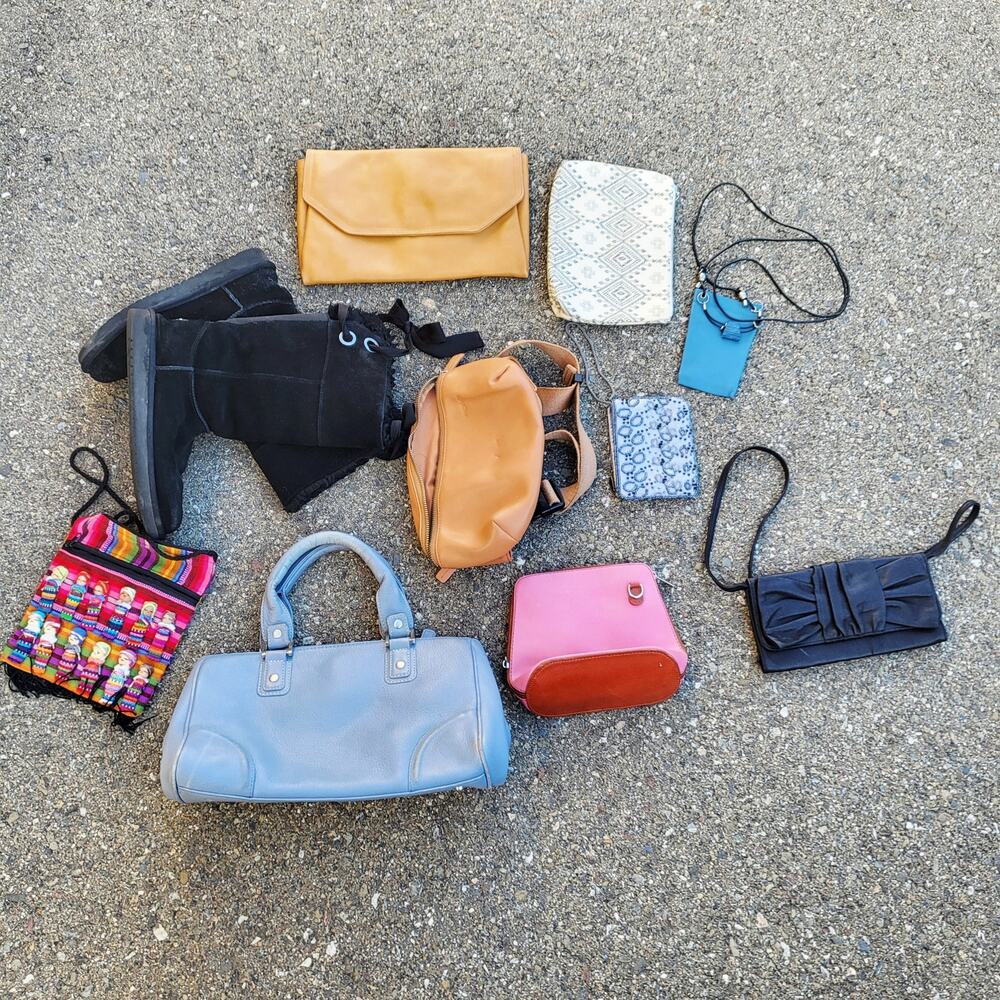 MIXED LOT of BOOTS & BAGS for Upcycling Crafting Great to Recycle and Repurpose